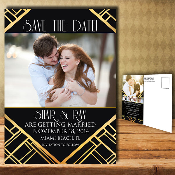 Gatsby Style Save The Date Cards