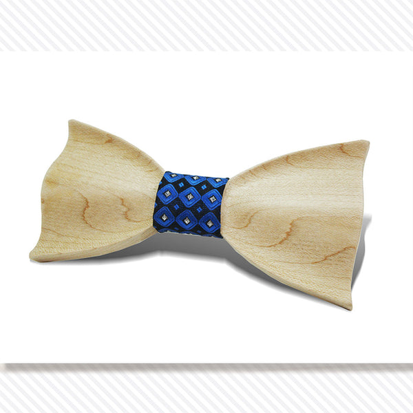 Madera Blue Diamond Bow Tie